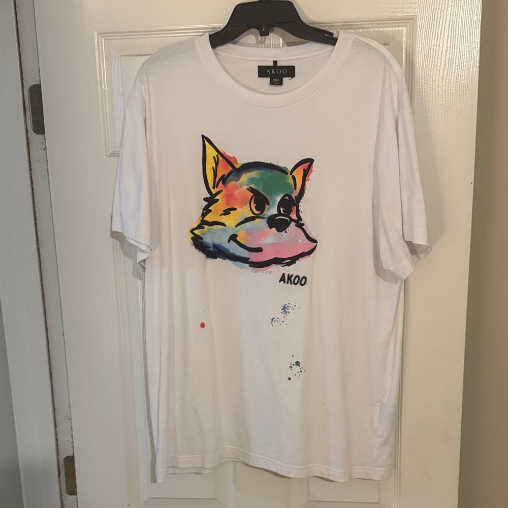 Akoo Multicolor Cat Face T-Shirt